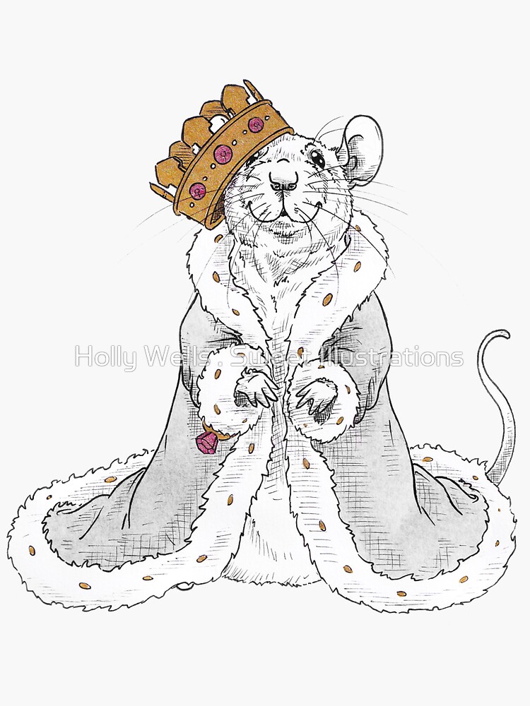 Rat King Wall Art Print // Cute Royal Lord of the Rats & Mice 