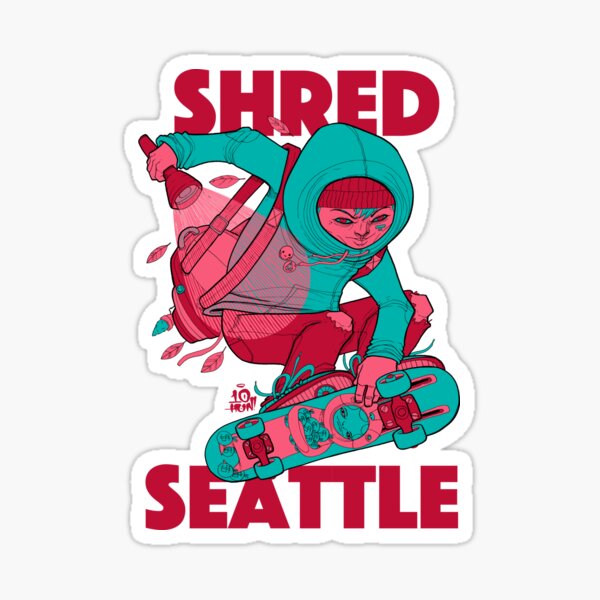 Shred 'Til Dead Snowboarder Sticker for Sale by Robin Pinger