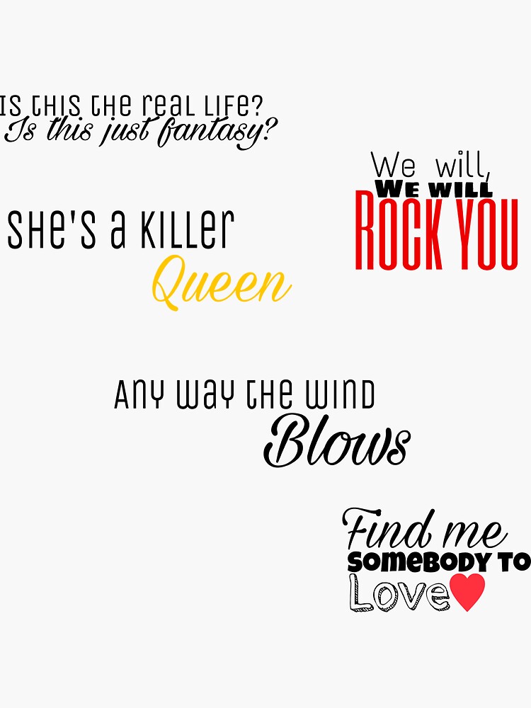 Queen Lyrics Starter Pack de alexandramaexo