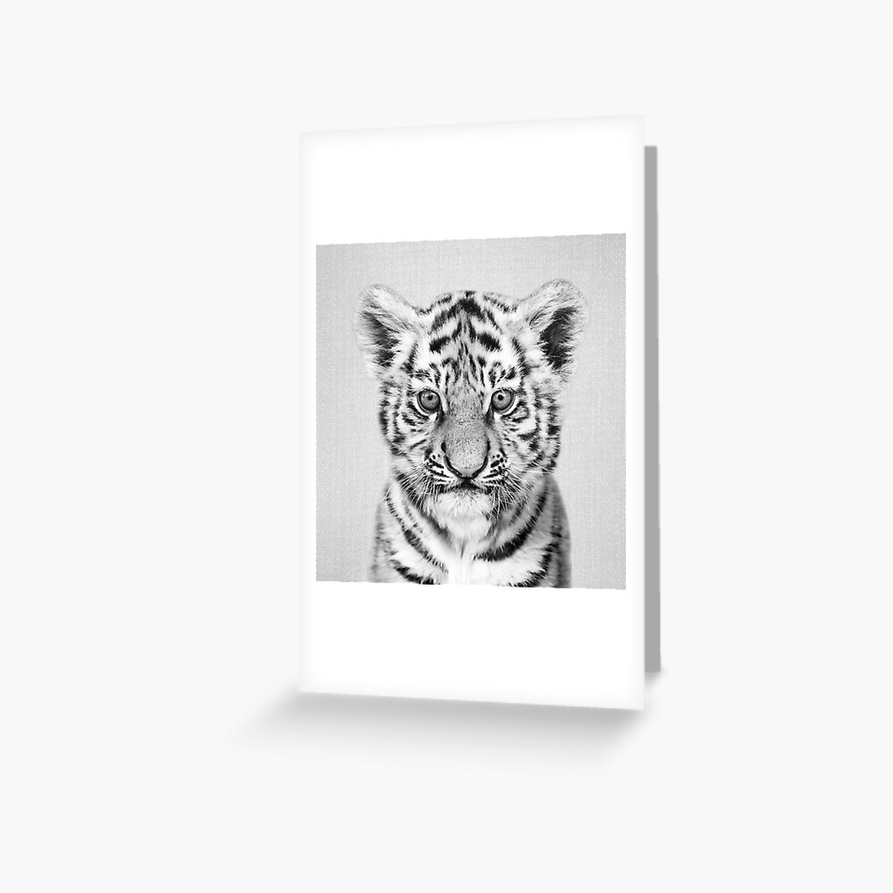 Baby Tiger 2 - Black & White Art Print by Gal Design