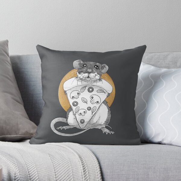 Pizza Rat Throw Pillow