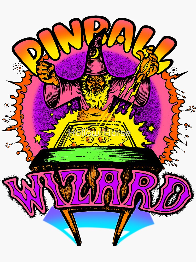 "Vintage Pinball Wizard" Sticker for Sale by HollowHorse Redbubble