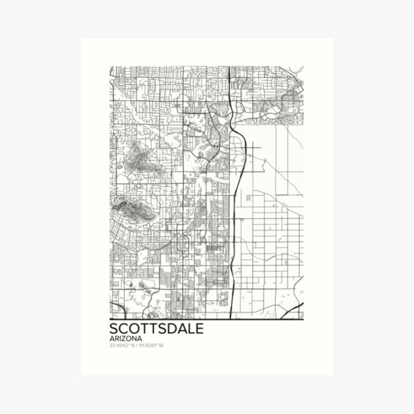 gift for son Printable city street road map Scottsdale Map Print Arizona AZ USA Map Art Poster NP168 City wall art
