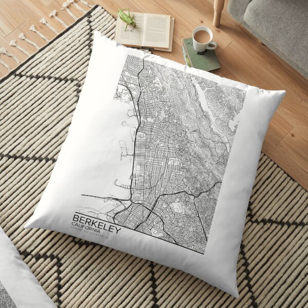Berkeley map poster print wall art, California gift printable, Home and Nursery, Modern map decor for office, Map Art, Map Gifts Floor Pillow