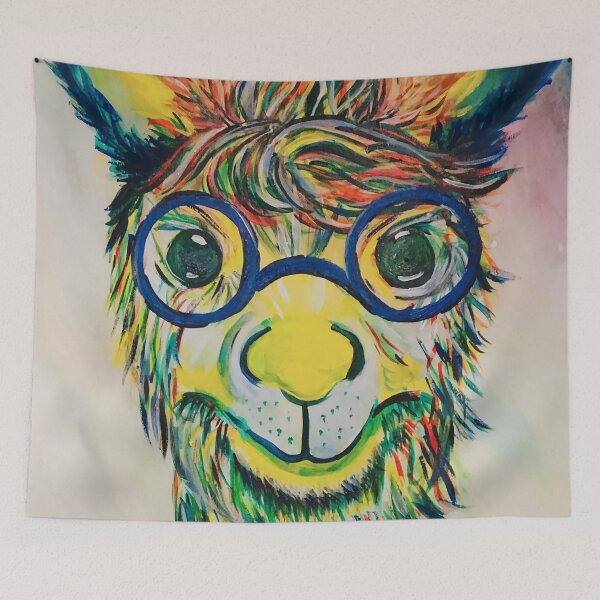 Item preview, Llama Wearing Glasses designed and sold by Higher Vibe Tribe.