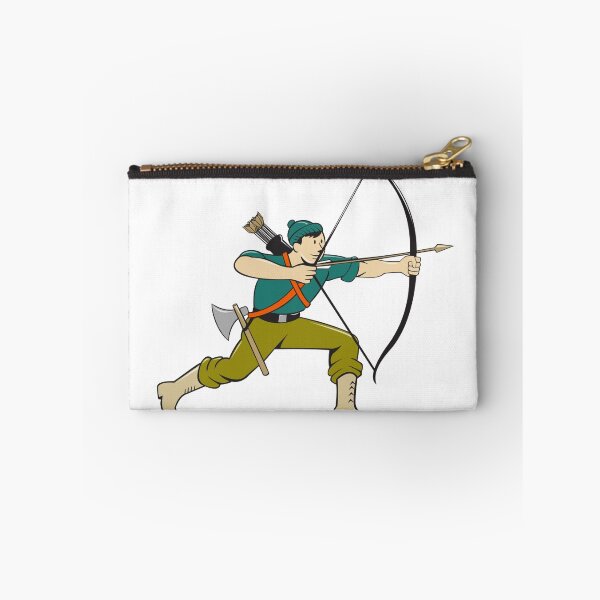Item preview, Archer Aiming Long Bow Arrow Cartoon designed and sold by patrimonio.
