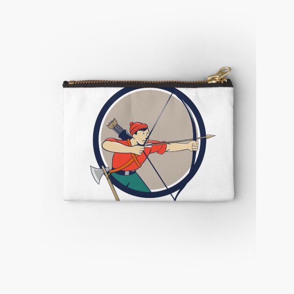 Item preview, Archer Aiming Long Bow Arrow Cartoon Circle designed and sold by patrimonio.