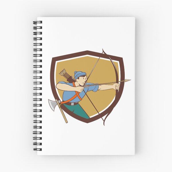 Item preview, Archer Aiming Long Bow Arrow Cartoon Crest designed and sold by patrimonio.