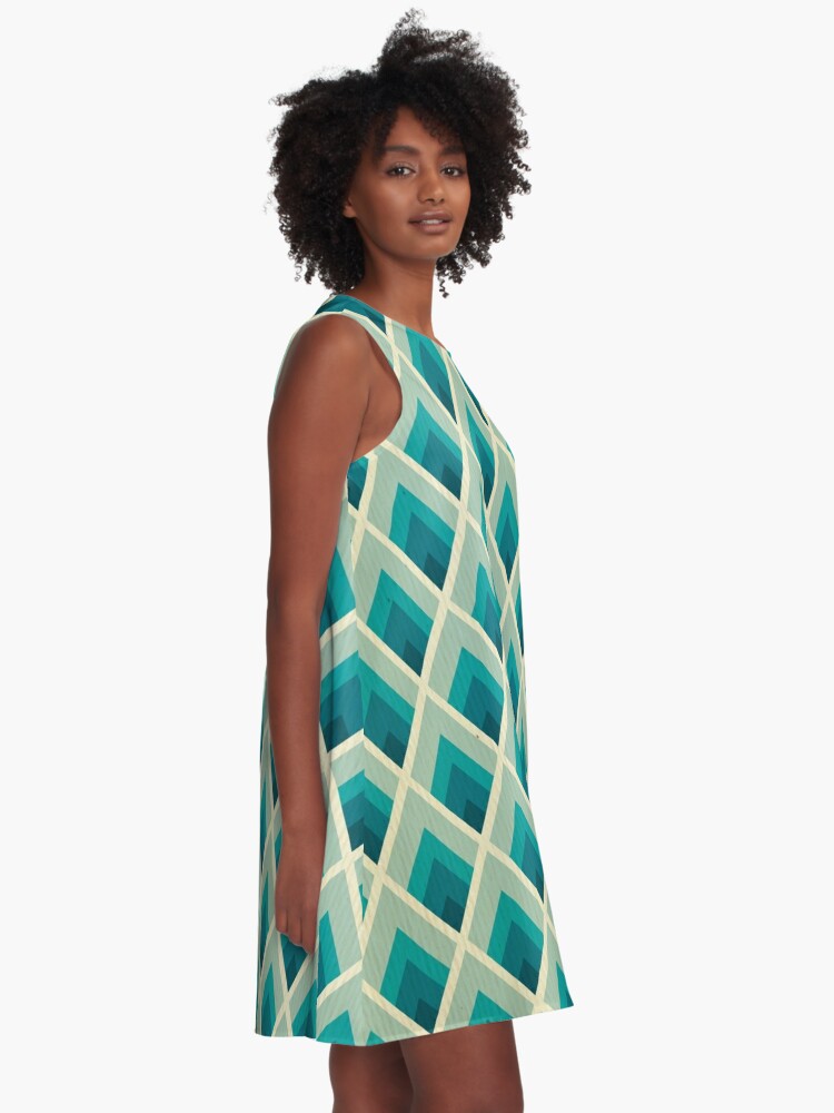 teal chevron dress