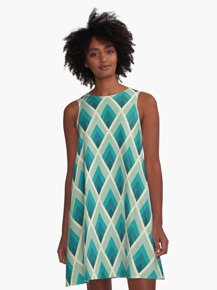 teal chevron dress