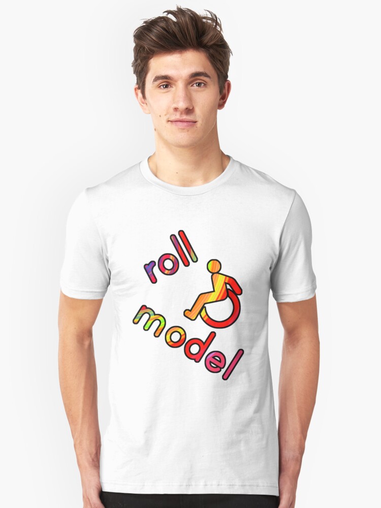 Alternate view of Roll Model - Disability Tees - in bright colours Slim Fit T-Shirt