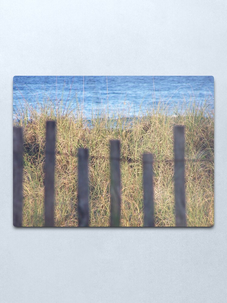 Alternate view of Beach Fence Metal Print