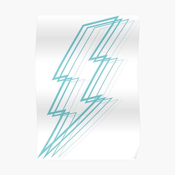 Turquoise Lightning Poster