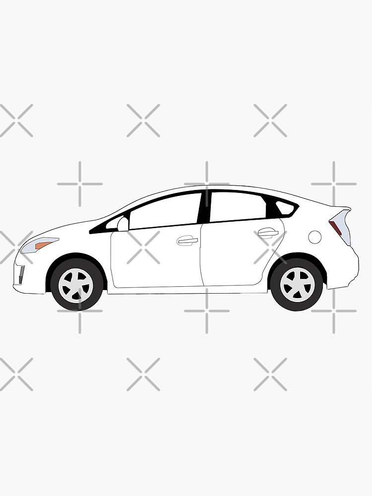"Toyota Prius (White)" Sticker for Sale by casualcatherine Redbubble