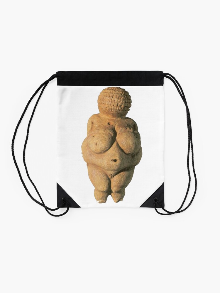 Alternate view of #Venus of #Willendorf #artifact sculpture art figurine statue humanbody #VenusofWillendorf Drawstring Bag