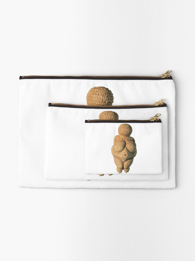 Alternate view of #Venus of #Willendorf #artifact sculpture art figurine statue humanbody #VenusofWillendorf Zipper Pouch