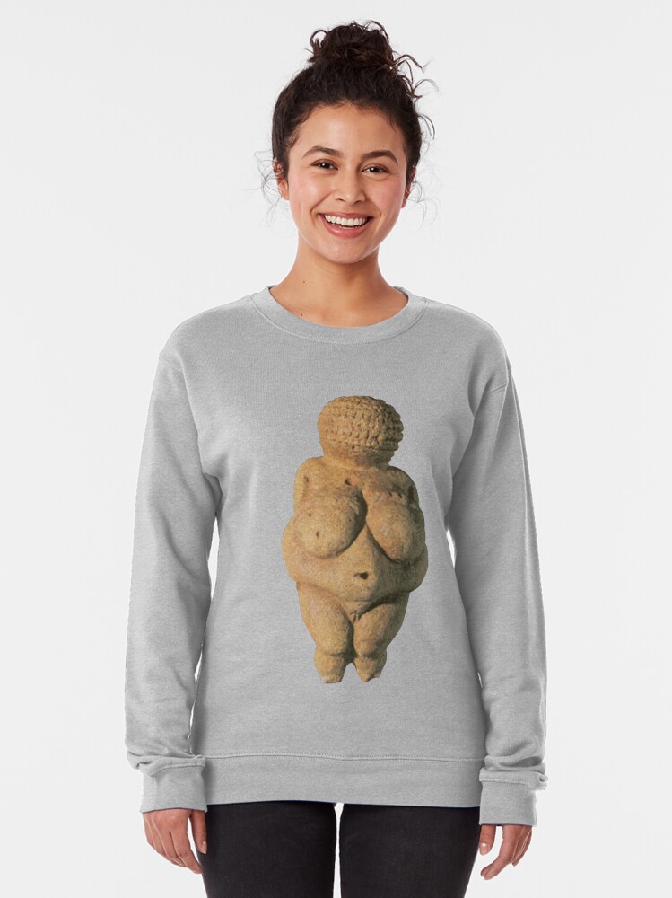 Alternate view of #Venus of #Willendorf #artifact sculpture art figurine statue humanbody #VenusofWillendorf Pullover Sweatshirt