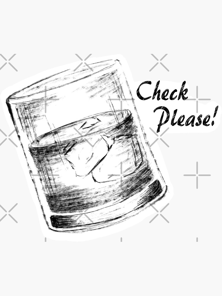 "Check Please!" Sticker for Sale by synthsoulart | Redbubble