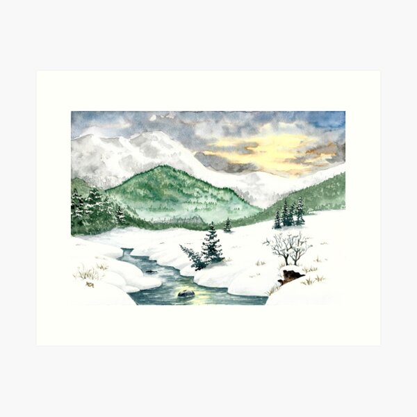A winter landscape Art Print