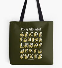 Pony Alphabet, Brown Tote Bag