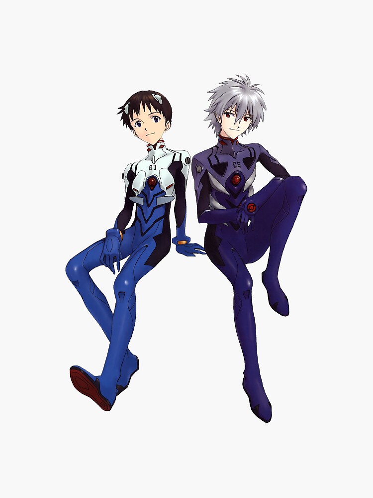 "Shinji and Kaoru Plug Suits" Sticker for Sale by Redbubble