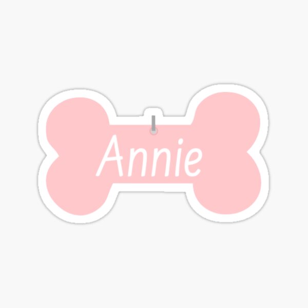 "Annie Dog Name Tag pink" Sticker by maddie618 Redbubble