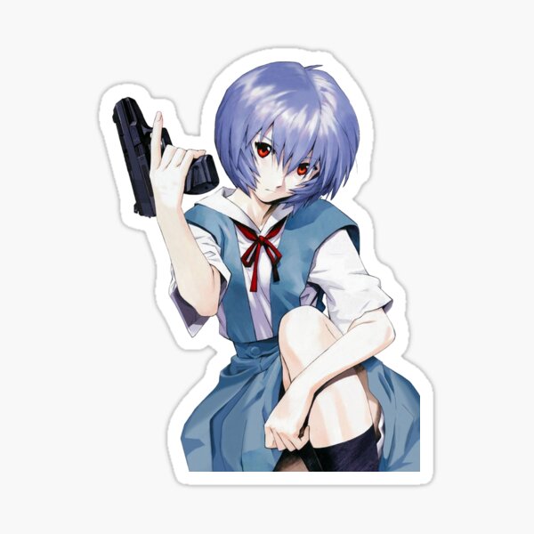 Rei Ayanami with a Gun Sticker