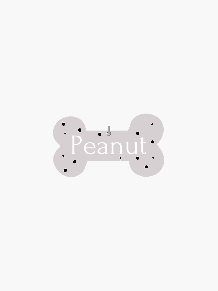 "Peanut Dog Name Tag Grey" Sticker for Sale by maddie618 Redbubble