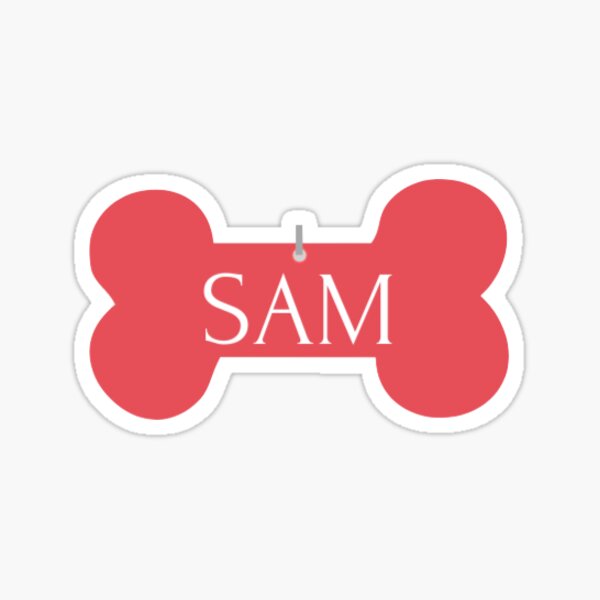 Sam Dog Name Tag Red Sticker For Sale By Maddie618 Redbubble Sam Dog Name Tag Red Sticker For Sale By Maddie618 Redbubble