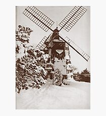 Winter Windmill Photographic Print