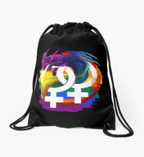 Lesbian Pride Dragon Drawstring Bag