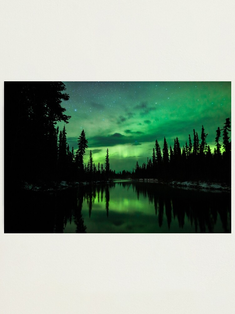 Thumbnail 2 of 3, Photographic Print, Aurora Off a River designed and sold by fairbanksaurora.