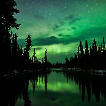 Artwork thumbnail, Aurora Off a River by Aaron Lojewski