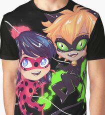 Chibi Time! Ladybug & Cat Noir Graphic T-Shirt