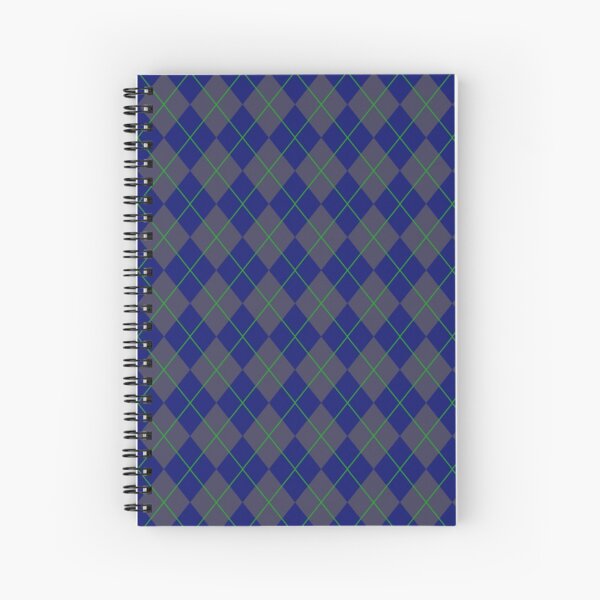 Blue Argyle Pattern Spiral Notebook