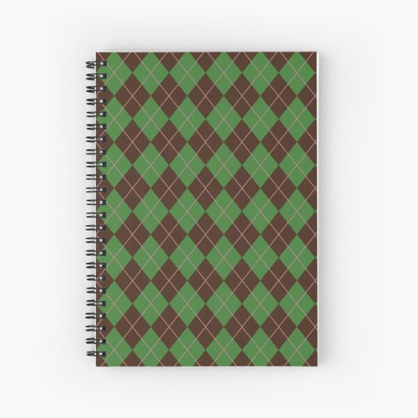 Green Argyle Pattern Spiral Notebook