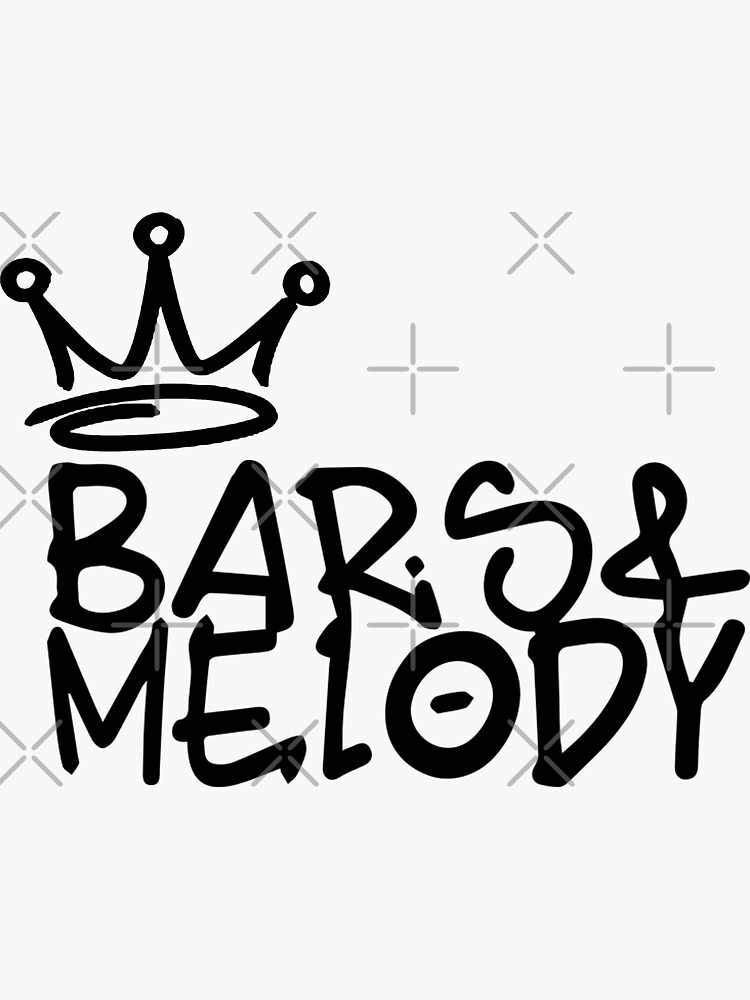 "Bars & Melody Crown logo" Sticker by aprilkristiine Redbubble
