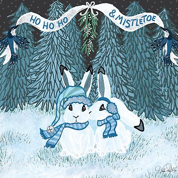 Artwork thumbnail, Under the Mistletoe Arctic Hares by tinaschofield