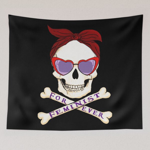 Item preview, Feminist skull with handkerchief and glasses designed and sold by Jevaz.