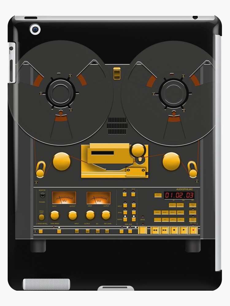Reel to Reel Tape Recorder Black Panel Gold Hardware iPad Case & Skin for  Sale by javaneka