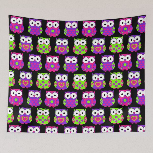 Item preview, Cute owls in neon colors, retro owls from 80s designed and sold by Mandala108.