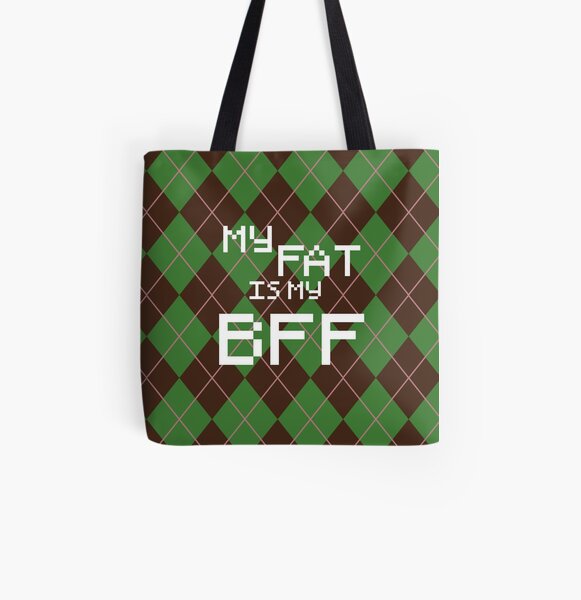 My Fat is My BFF Pixel Style (Round) All Over Print Tote Bag