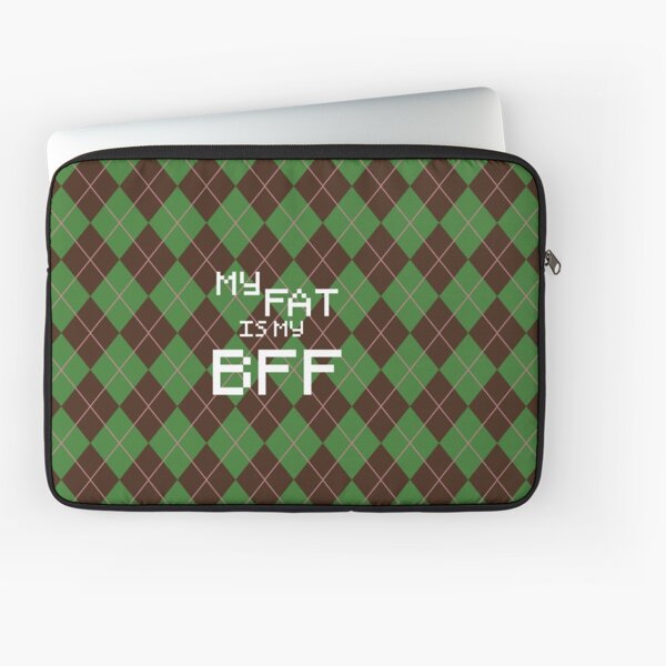 My Fat is My BFF Pixel Style (Round) Laptop Sleeve
