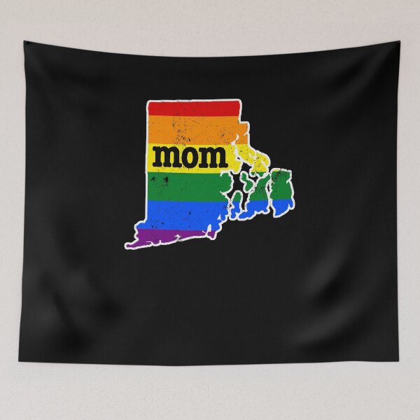 Item preview, Mom Gay Pride Flag Rhode Island LGBT Equality Rainbow designed and sold by shoppzee.