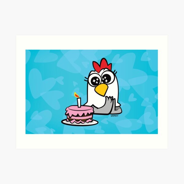 Impression Artistique Gina La Poule Joyeux Anniversaire Par Kokonuzz Redbubble