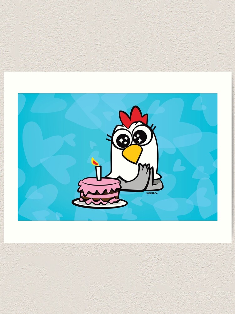 Impression Artistique Gina La Poule Joyeux Anniversaire Par Kokonuzz Redbubble