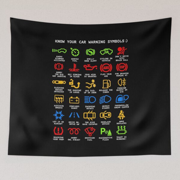 Item preview, Know Your Car Warning lights Mechanics Funny Sarcastic Graphic Tee Shirts designed and sold by TocaLuna.