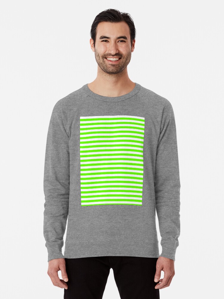 Bright Green and White Horizontal Stripes