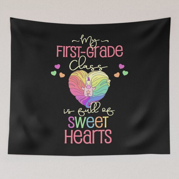 Item preview, Valentine Class Cute First Grade Teacher Student Unicorn Sweethearts designed and sold by Sapphire Star.