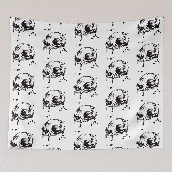 Item preview, Ink Drawing Cat Skull designed and sold by Thecraftycat.